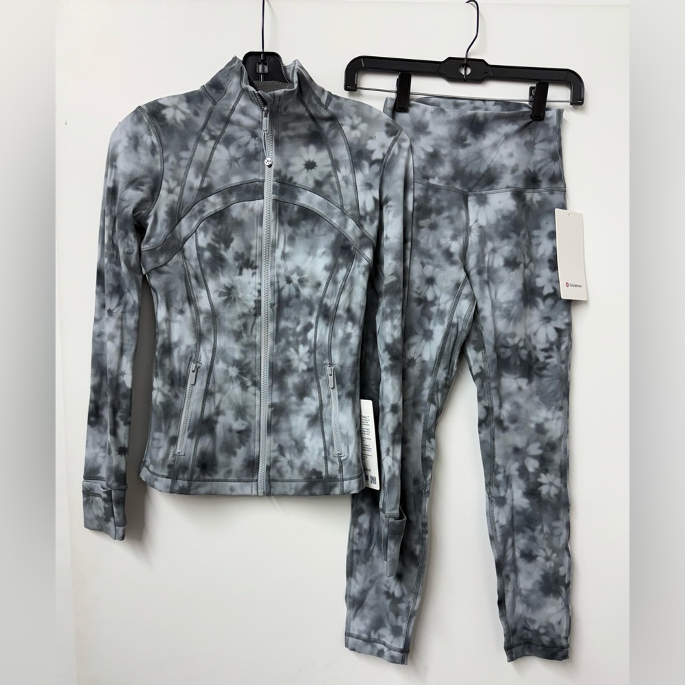 LuluLemon Define Jacket and Align Pant Set in Meadow Haze Grey Multi